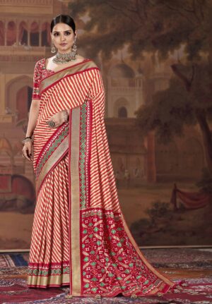 Red Patola Silk Printed Saree With Blouse Piece GG000005 R-252