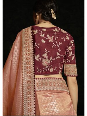 Beautiful Shimmer Silk Woven Design Saree (Mauve) - GG000081