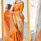 Trendy Banarasi Soft Silk Saree (Orange) gg000058