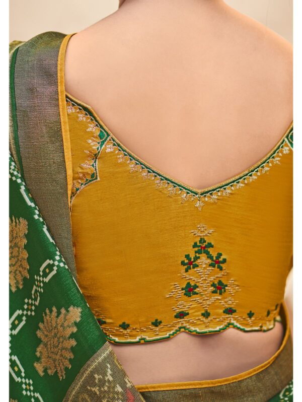 Green Art Silk Brasso Saree with Designer Worked Blouse Piece - GG000150