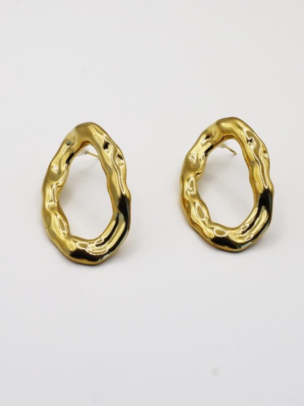 Hypoallergenic Stainless Steel Oval Geometric Stud Earrings - gg000059