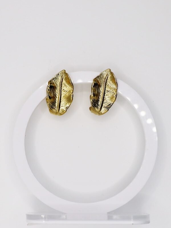 Elegant Gold Leaf Earrings – gg000079 Hypoallergenic & Waterproof Jewelry