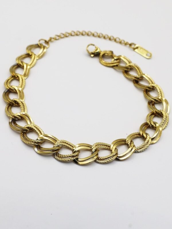 Stylish Double Curb Link Stainless Steel Bracelet – Hypoallergenic & Waterproof - gg000065