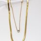 Herringbone with Cubic Zirconia Charm Layered Necklace - gg000091